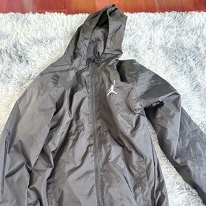 Black Hooded Windbreaker Jacket